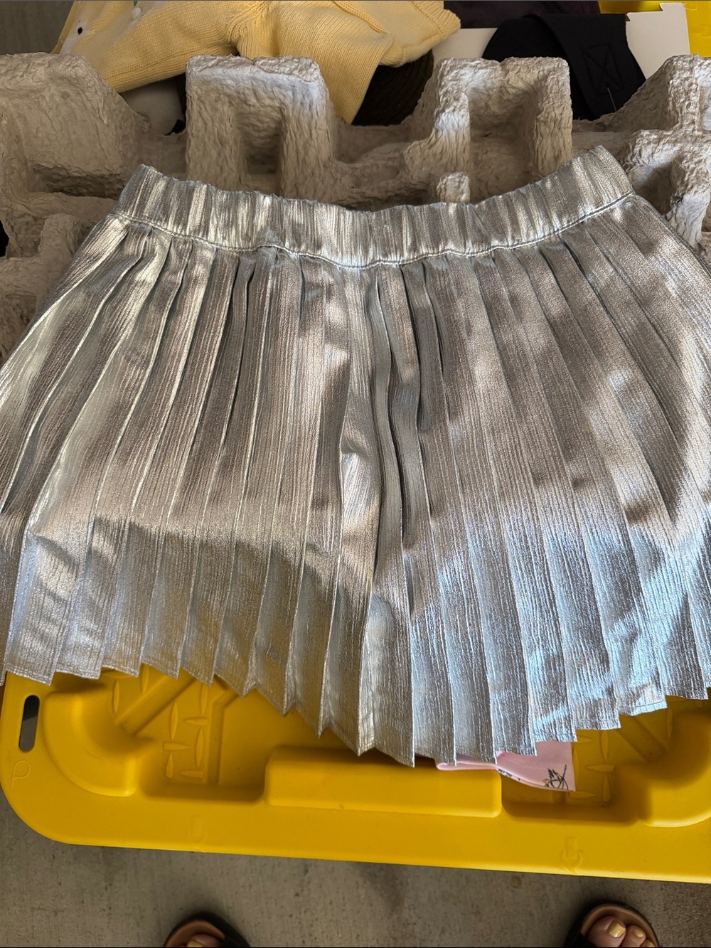 O'Neill Girls Metallic Silver Pleated Skirt